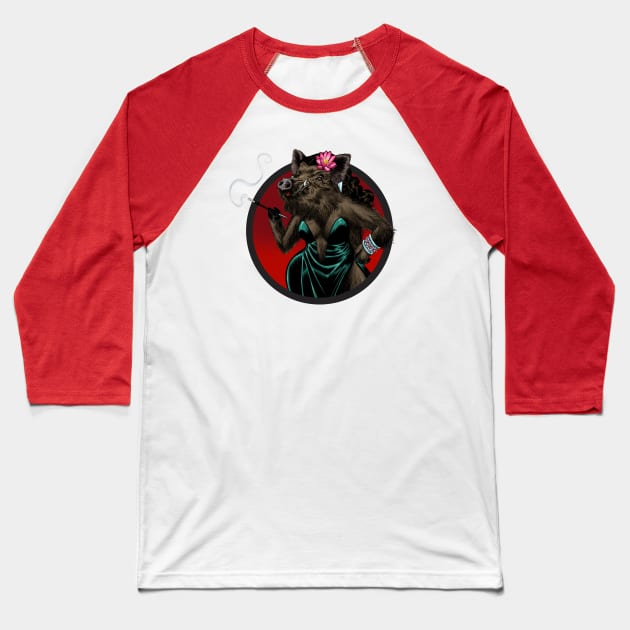 Lady Lotus Baseball T-Shirt by ThirteenthFloor